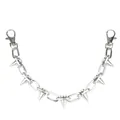 Silver punk style chain strap with conical metal spikes and sturdy lobster clasps - Short Spike Style (b225) / Silver