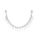 Silver punk style bag decorative chain with sharp conical spikes and lobster clasps - Long Spike Style (b225) / Silver