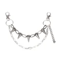 Silver punk style multi-layer metal chain with metallic spikes and lobster clasps - Double Layer Spike Style (b225) / Gunmetal