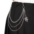 Catena per pantaloni gotica multistrato con ciondolo ragnatela per un perfetto stile punk - Argento