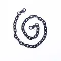 Black punk style metal waist chain with lobster clasps on a white background - Single Layer Pants Chain / Black