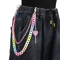 Cadena de resina multicapa para pantalones con colgante de piruleta de corazón rosa - Piruleta Rosa Doble Cadena