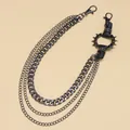 Mehrlagige Gunmetal Punk-Hosenkette mit Stachelring und schweren Metallgliedern - Gunmetal