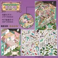 Europäisches Vintage-Sticker-Set mit PET-Aufklebern und dekorativen Szenenkarten - Damensalon