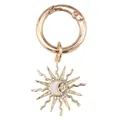Golden sun crescent moon and star shoe charm pendant with rhinestones for boots - Gold