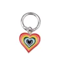 Colgante de corazón arcoíris para zapatos con esmalte colorido y cierre de anillo plateado - Corazón Rojo Amarillo Anillo