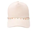 Casquette beige avec chaîne dorée et pendentifs de marguerites colorées pour femmes - Chaîne De Chapeau Avec Pendentif Fleur Colorée