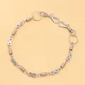 Silver punk bicycle style metal pants chain with spring links and lobster clasps - Single Layer Spring Bicycle Style