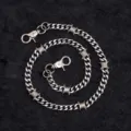Gothic punk silver thorn waist chain with barbed wire links and lobster clasps - Iron Chain Barbed Single Layer Pants Chain
