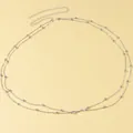 Dettaglio catena da pancia a doppio strato argento con perline e ciondolo a cuore - Catena da Vita Doppio Strato Cuore Argento