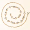 Golden sunflower waist chain featuring sparkling multi-shape rhinestones for women - Geometric Rhinestone Patchwork Style (y627)