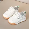 Toddler velcro sneakers with astronaut pattern and protective rubber sole in white and green - Size 15-19 / Green