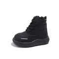 Stivali invernali neri per bambini con motivo trapuntato, fodera calda e zip laterale - Taglia 21 (Lunghezza Interna 13CM) / Nero