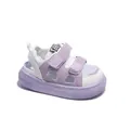 Atmungsaktive Kinder-Sandalen in Lila und Weiß mit doppeltem Klettverschluss-Design - EU 25 / Lila