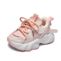 Kids warm winter sneakers in pink and white with fleece lining and anti-slip thick soles - Fleece Lined Pink