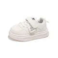 Baskets blanches pour enfants en simili cuir avec système de fermeture à velcro pratique - Tailles 22-26 / Style Simple / Blanc
