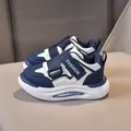 Sneakers per bambini blu navy e bianche con doppio velcro e suole a onda - Size 21 / Blu