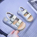 Sandali per bambini color crema con fibbie regolabili e suole morbide per l'estate - 21 / Bianco avorio
