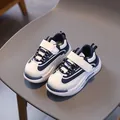 Sneakers per bambini bianche e blu con chiusura a strappo in pelle sintetica - Taglia 21-25 / Blu