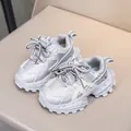 Scarpe sportive per bambini in mesh argento con suola spessa e fiocco decorativo - Taglia 21 (Lunghezza 13.5) / Grigio Chiaro/Argento