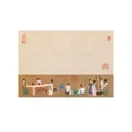 Traditionelles chinesisches Notizpad mit antiken Palastszenen und Textilkunstdekor - Damen bereiten Seide vor