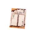 Vintage scorched edge sticky notes featuring floral autumn landscape and retro paper texture - Autumn Scene Among Flowers