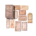 Retro aesthetic matchbox sticker set with vintage brown kraft paper tags for journaling - Twilight Embers