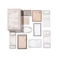 Vintage Post Office Aufkleber Box mit Retro-Kraftpapier und Briefmarkenformen - Entferntes Postamt