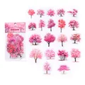 Set di 40 adesivi PET con alberi di ciliegio rosa della serie Nature Tree Series - Fiori in Fiore