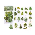 Set di 40 adesivi vintage in PET con alberi e piante ad acquerello per decorazioni fai-da-te - Verde Profondo