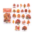 Adesivi in PET alberi autunnali con 40 foglie acquerellate per decorazione scrapbooking - Foglie Rosse di Fuoco