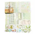 Green and pink vintage floral scrapbooking set with 100 butterfly and flower stickers - Forest Flowers