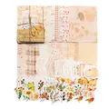 Vintage floral stationery sticker set in warm yellow with sunflowers and butterflies - Enchanting Flowers