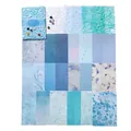 Bastelpapier-Set in Blau und Grün mit Spitzen- und Marmormustern für Scrapbooking-Projekte - Blaue Feder
