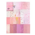 Pink themed DIY scrapbook paper set featuring lace and marble fiber textures - Flower Rose