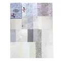 Spitzen und Gitter Dekopapier Streifen in Blau und Violett für DIY Scrapbooking - Graue Zeit