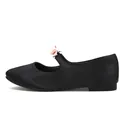Elegant black satin Mary Jane ballet flats with a contrasting pink bow decoration - EU 34 / Black Pink