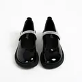 Zapatos Mary Jane clásicos en charol negro con correa de diamantes de imitación - EU 35 / Negro