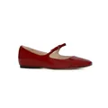 Classic red patent leather Mary Jane ballet flats with delicate bow and thin strap - EU 34 / Red