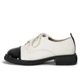 Zapatos derby elegantes en beige y negro con suela gruesa de goma para mujer - EU 34 / Blanco