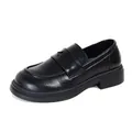 Mocasines negros de plataforma en cuero sintético mate con detalle de estrella calada - EU 35 / Negro