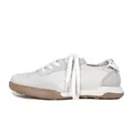 Vintage grey suede and off-white leather ballet trainers with durable brown gum soles - EU 35 / Apricot
