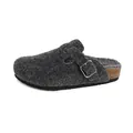 Dark grey wool felt Boston clogs with warm shearling lining and cork midsole - EU 35 / Dark Gray