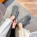 Grey wool felt clog with adjustable buckle strap and thick platform rubber sole - EU 35 / Light Gray