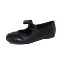 Classic black round-toe ballet flats with bow detail in matte finish Mary Jane style - EU 35 / Black