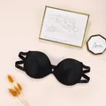 Elegante zwarte strapless bandeau-bh met multi-bandjes aan de zijkant op decoratieve basis - S / Zwart