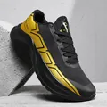 Men's fashion thick-sole running shoes in black and gold breathable mesh fabric - 39 / Black & Gold
