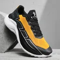 Men's yellow and black platform running shoes with breathable mesh and thick soles - 39 / Black Yellow