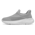 Ademende grijze instapsneakers van mesh met witte gedempte zolen voor dames - EU 36 / Lichtgrijs