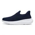 Slip-on ademende navy mesh hardloopschoenen met witte dikke zool voor comfort - EU 39 / Blauw
